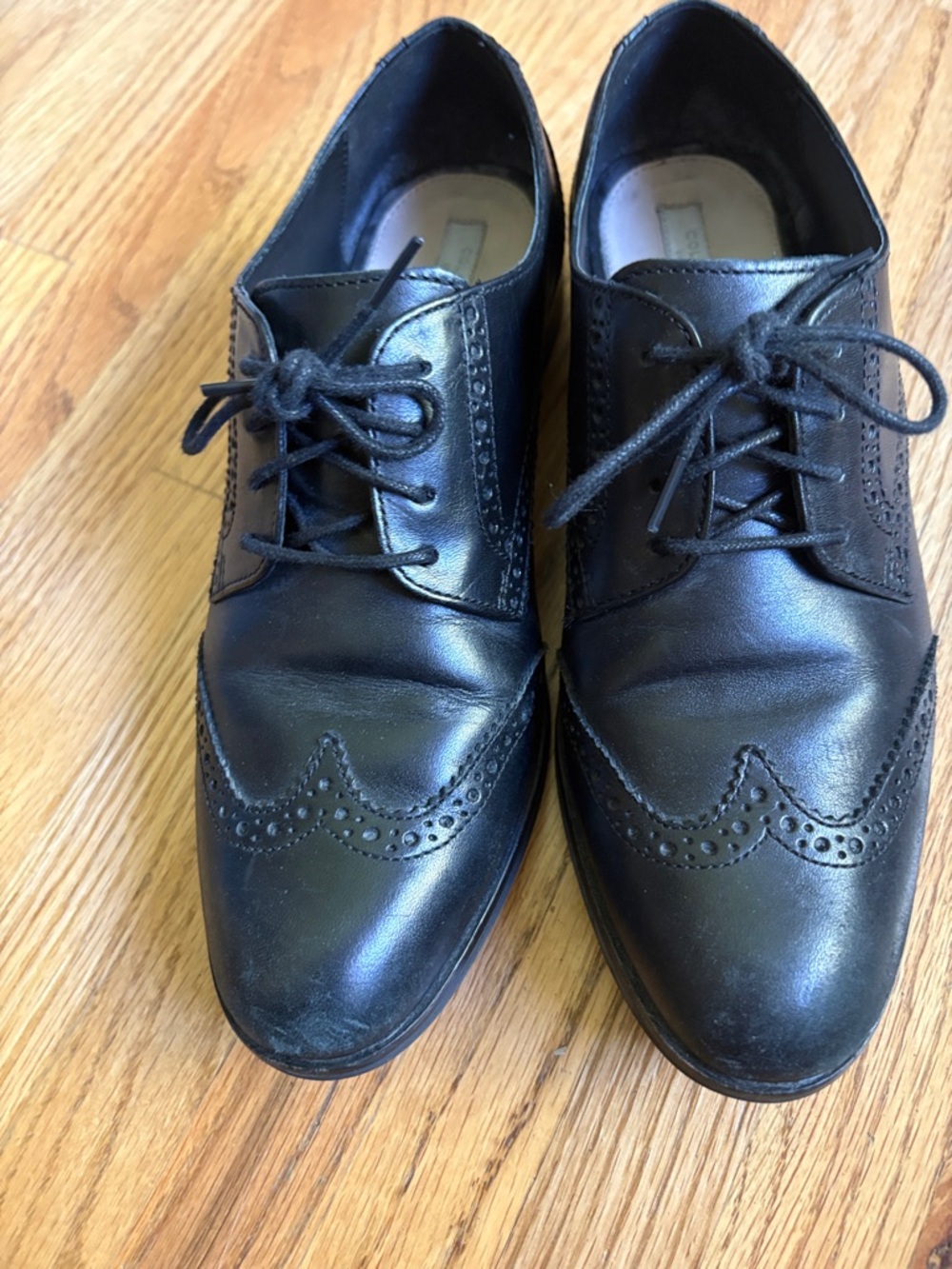 Cole Haan 7.5 Black Leather Brogue Derby Oxfords - Picture 5 of 8